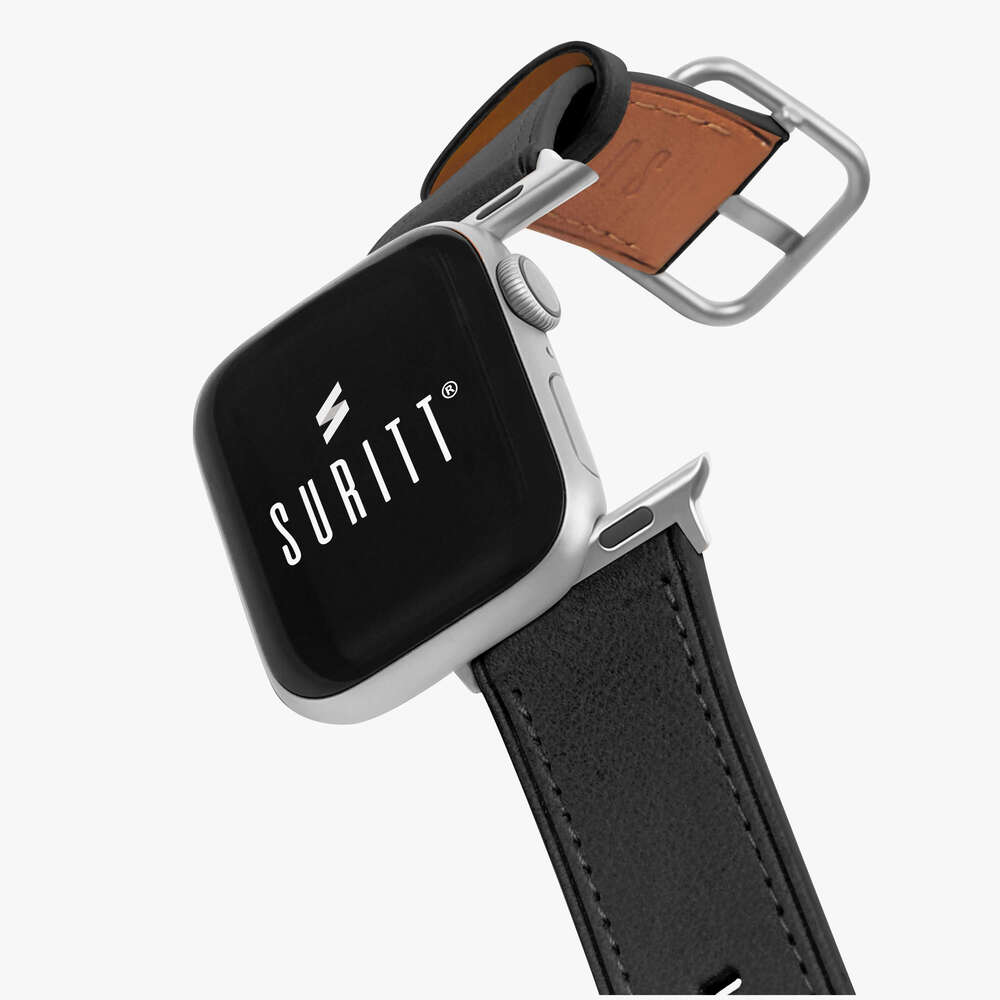 Black iwatch discount with silver band